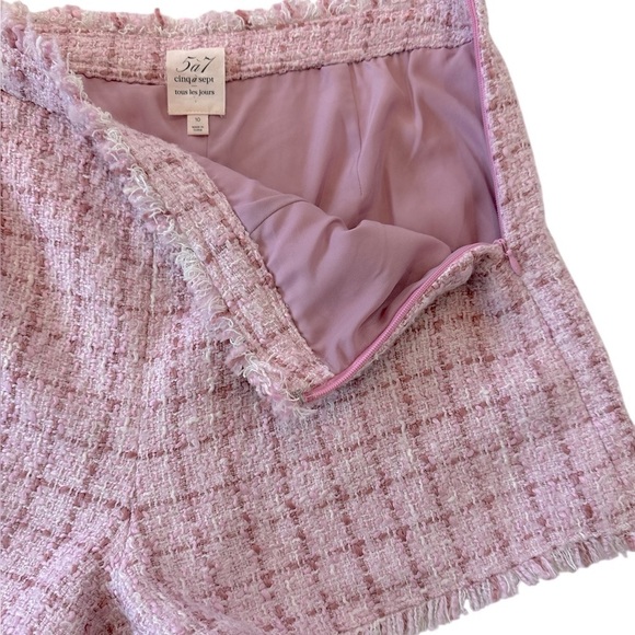 NWT Cinq a sept Coronado Tweed Pink High Waisted Shorts - Picture 6 of 10